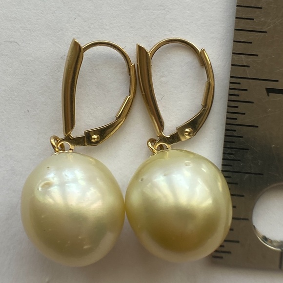 13mm REAL Golden South Sea Pearl 14K Gold Filled - Picture 2 of 9